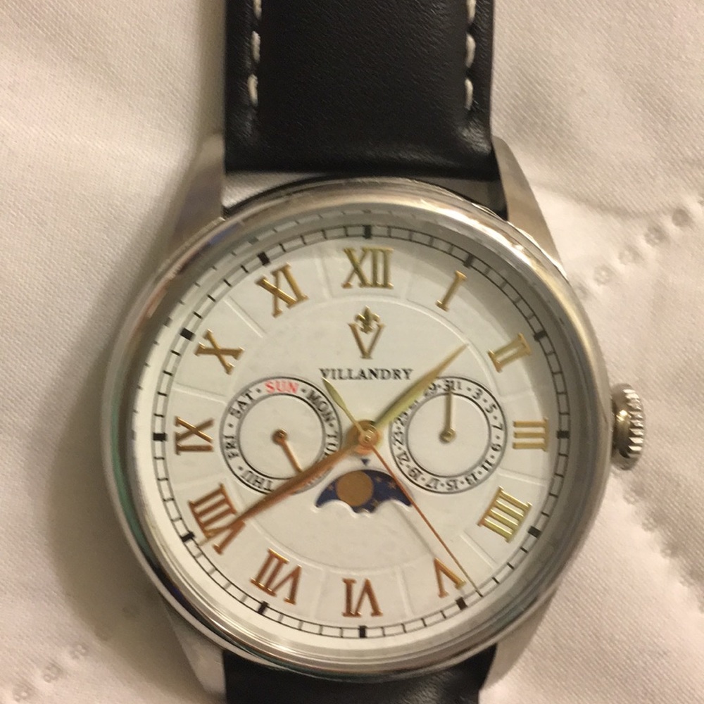 NEW Villandry Jour Apres Jour 42mm Moonphase Watch